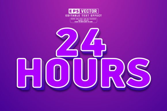 24 Hours 3D Editable Text Effect Vector: A Powerful Tool for Designers and Marketers