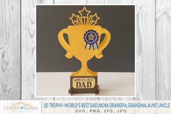 3D Trophy Pop Up: World's Best Dad & Mom