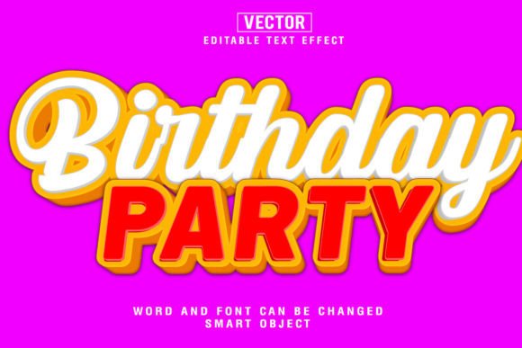 Birthday Party 3d Editable Text Effect for Creative Projects