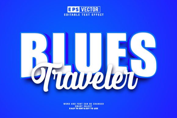 Blues Flower 3D Editable Text Effect