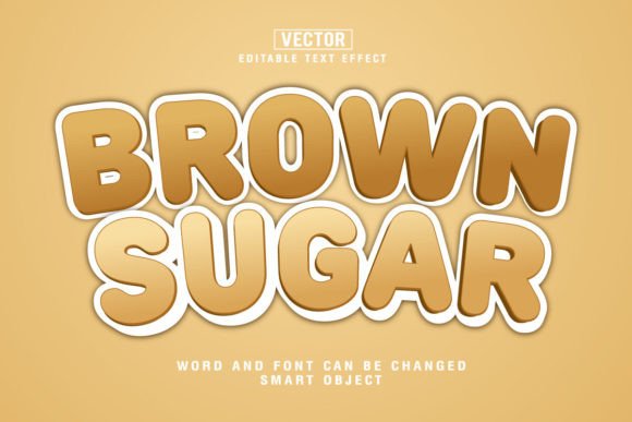 Brown Sugar 3D Editable Text Effect Vect