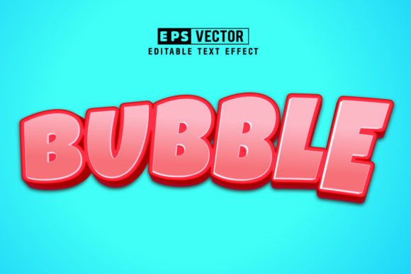 Bubble 3D Editable Text Effect Vector for Creative Flexibility