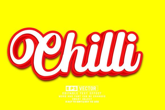 Chilli 3D Editable Text Effect Vector: A Versatile Tool for Designers