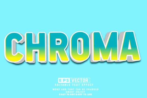 Chroma 3d Editable Text Effect Vector