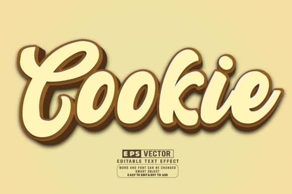 Cookie 3d Editable Text Effect Vector
