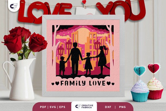 Crafting Depth: A Guide to the Family Valentine's Day 3D Shadow Box SVG
