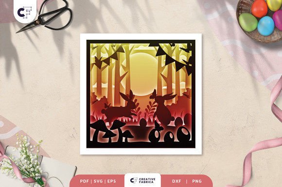 Crafting Depth: A Practical Look at the Easter Bunny 3D Shadow Box Template