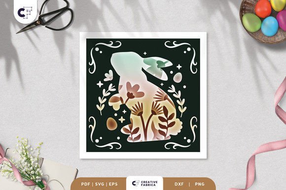 Crafting Depth: The Floral Bunny 3D Shadow Box