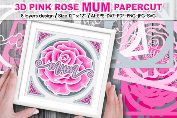 Crafting Depth with 3D SVG Pink Rose MUM Files