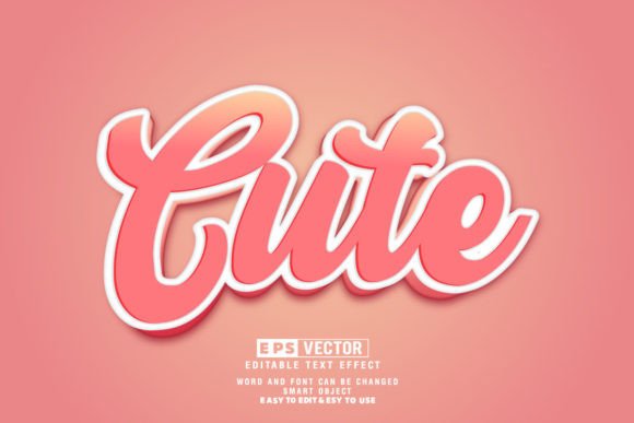 Cute 3d Editable Text Effect Vector