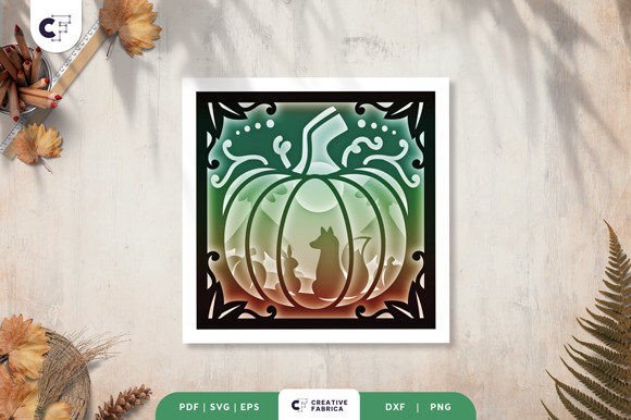 Decorative Fall Pumpkin 3D Shadow Box