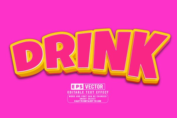 Drink 3d Editable Text Effect Vector: A Versatile Design Asset for Creative Professionals