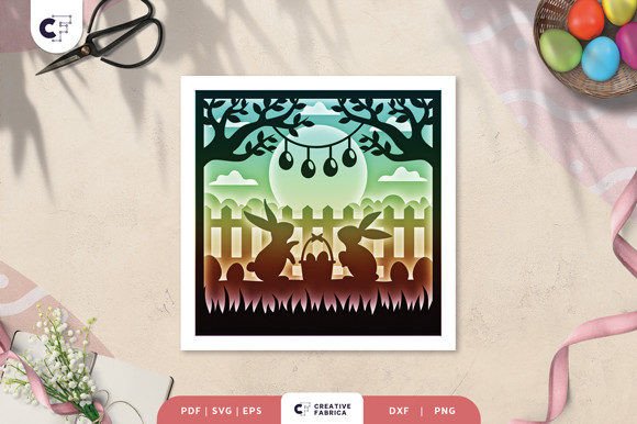 Easter Bunny Garden 3D Shadow Box: A Layered Craft Guide