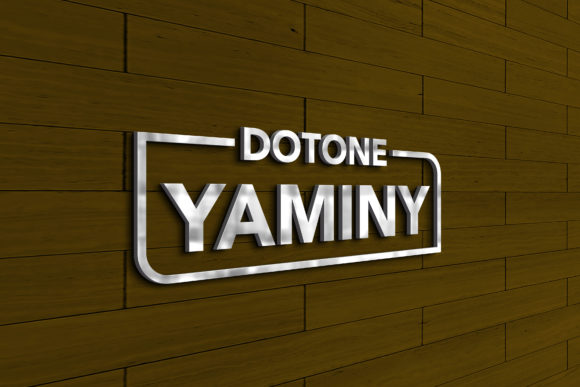 Elevate Your Brand Identity with a 3d Logo Mockup with Dark Wooden Wall