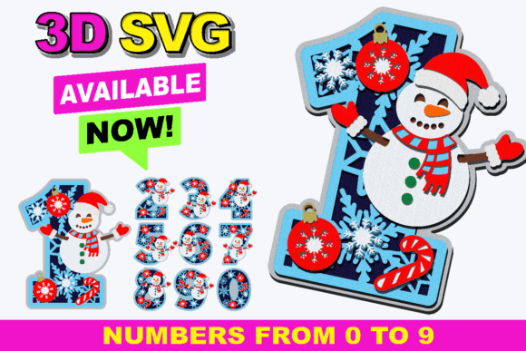 Elevate Your Winter Crafts with Snowman Numbers 3D SVG Designs