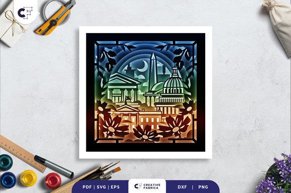 Evaluating the Washington DC Landmark 3D Shadow Box for Modern Paper Crafting Projects