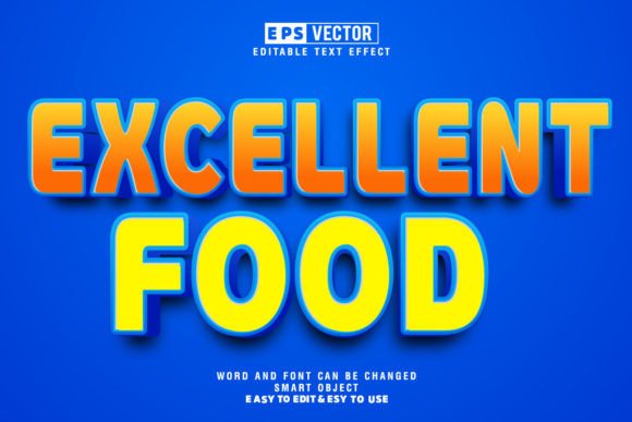 Excellent Food 3D Editable Text Effect V