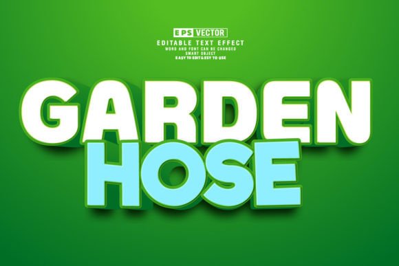 Garden Hose 3D Editable Text Effect Vect for Creative Designers
