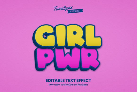 Girl Power 3D Text Effect Style Editable