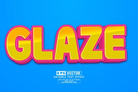 Glaze 3d Editable Text Effect Vector