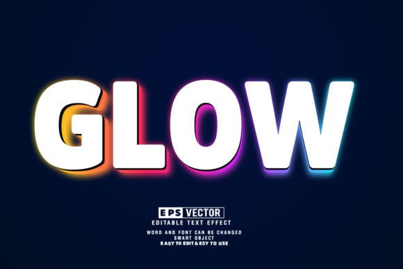 Glowing 3d Editable Text Effect Vector for Creative Workflows