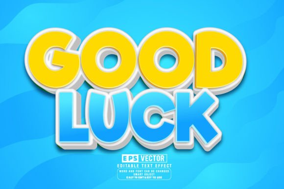 Good Luck 3d Editable Text Effect Vector – A Versatile Design Tool for Modern Creatives