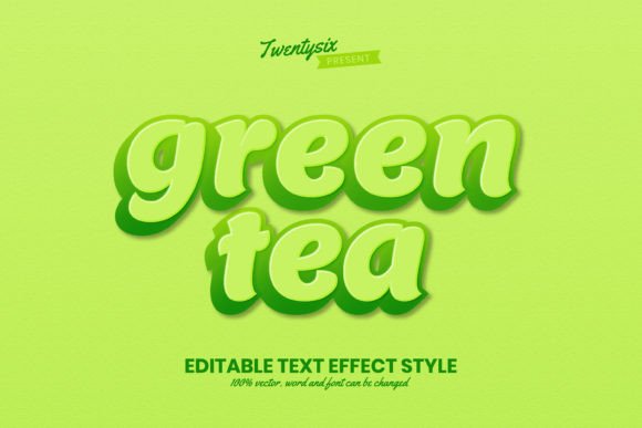 Green Tea 3D Text Effect Style Editable