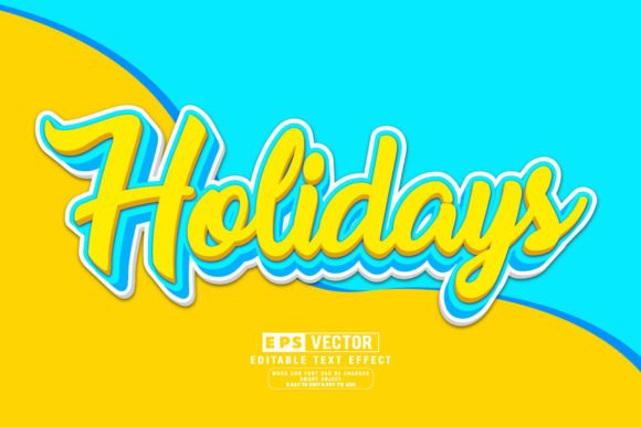 Holidays 3d Editable Text Effect Vector for Creative Projects