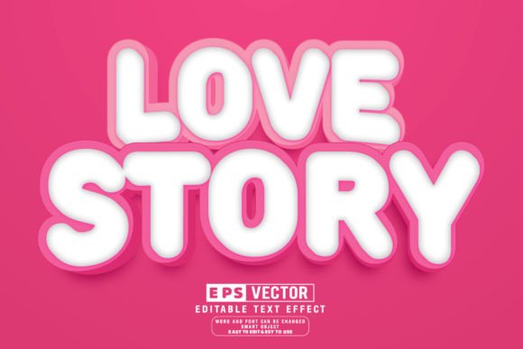 Love Story 3D Editable Text Effect