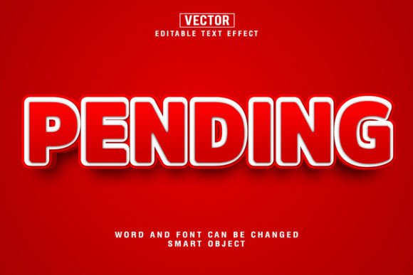 Pending 3D Editable Text Effect Vector