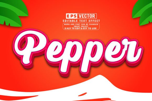 Pepper 3d Editable Text Effect Vector