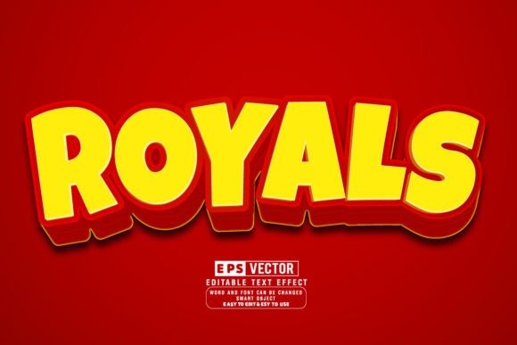 Royals 3d Editable Text Effect Vector