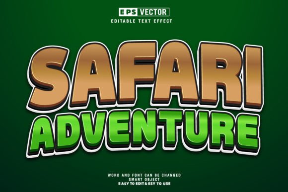 Safari Adventure 3D Editable Text Effect