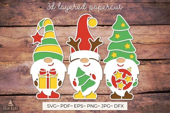 Santa Gnome 3d Christmas Gnomes Svg for Creative Projects