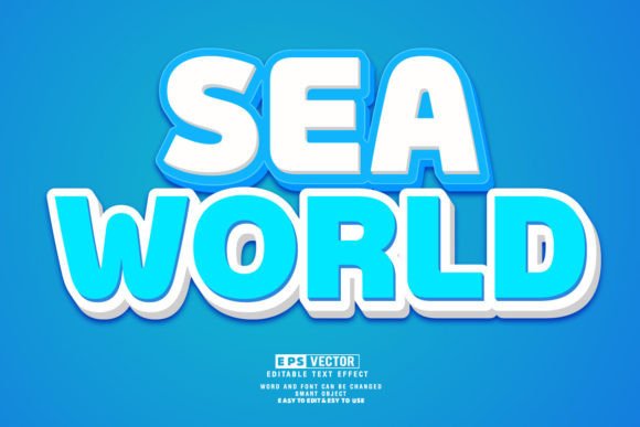 Sea World 3d Editable Text Effect Vector: A Versatile Design Tool
