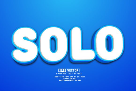 Solo 3D Editable Text Effect Vector for Creative Flexibility