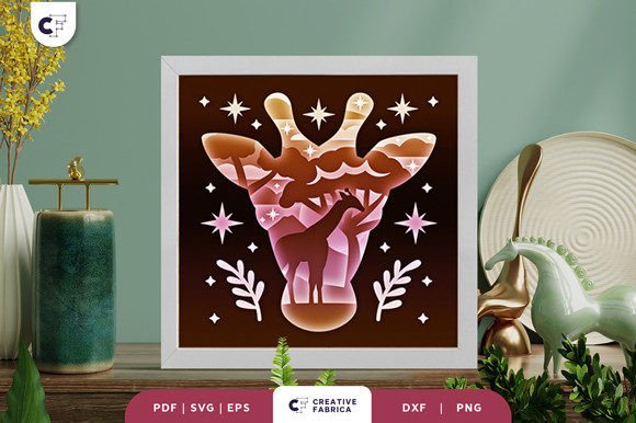 Strategic Design Execution with the Giraffe Head 3D Shadow Box Paper Cut