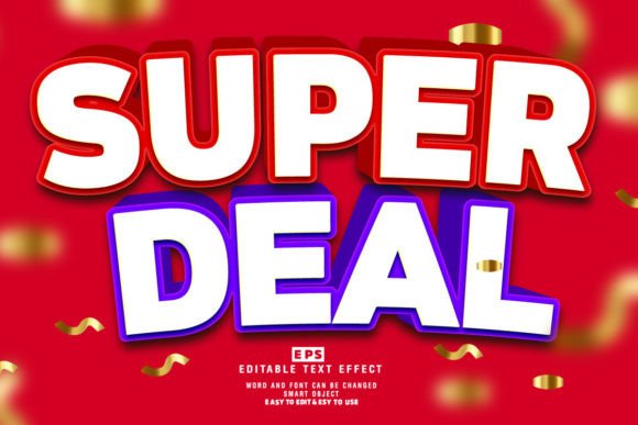 Super Deal 3D Editable Text Effect Vector for Creative Workflows