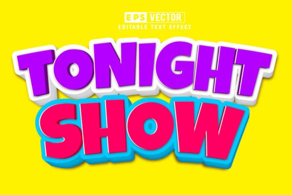 Tonight Show 3D Editable Text Effect