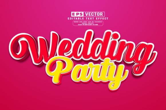 Wedding Party 3D Editable Text Effect